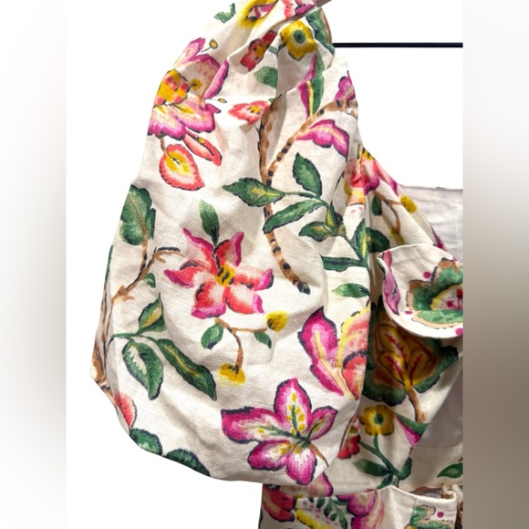 Sezane Womens Allya Mini Dress Aria Print Size 40 US 8 Floral Puff Sleeve - Picture 7 of 15